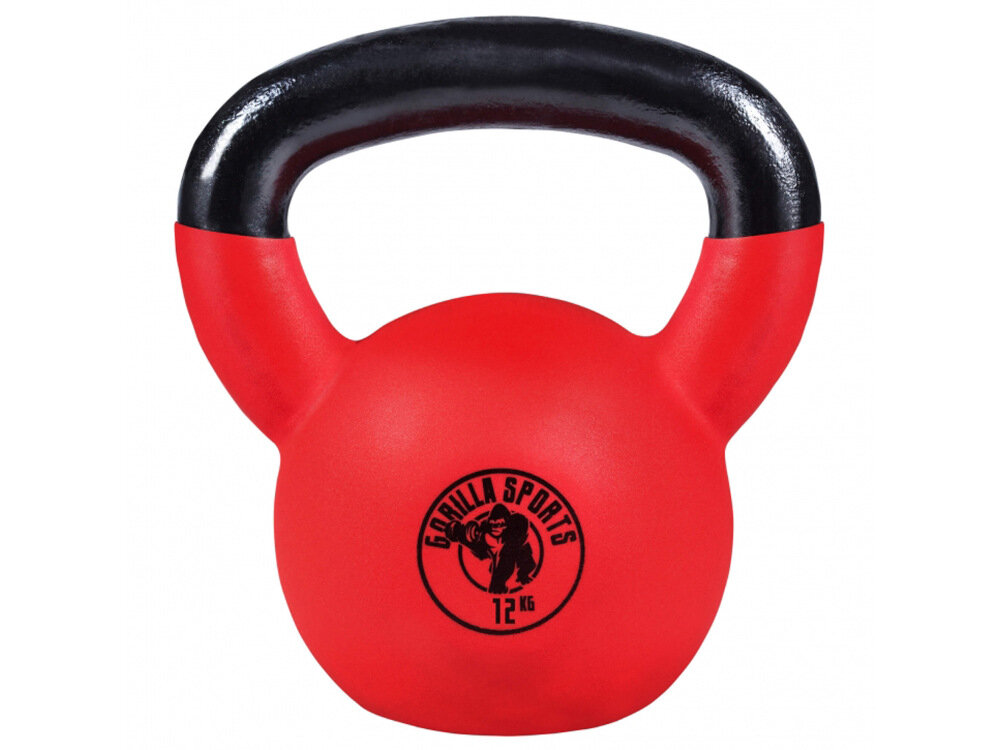 Kettlebell GORILLA SPORTS 2469 12 kg solidnie wykonany funkcjonalny przyrzad treningowy