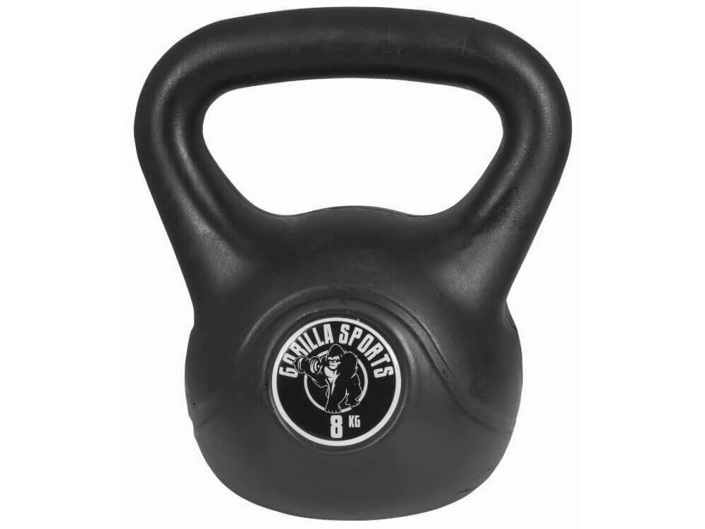 Kettlebell GORILLA SPORTS 2473 8 kg solidnie wykonany trwaly przyrzad treningowy skuteczne wszechstronne cwiczenia silowe z wysokiej jakosci materialow 8-kilogramowy