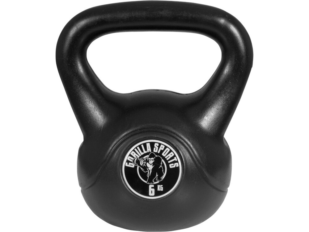 Kettlebell GORILLA SPORTS 2683 6 kg solidnie wykonany trwaly przyrzad treningowy skuteczne wszechstronne cwiczenia silowe z wysokiej jakosci materialow 6-kilogramowy