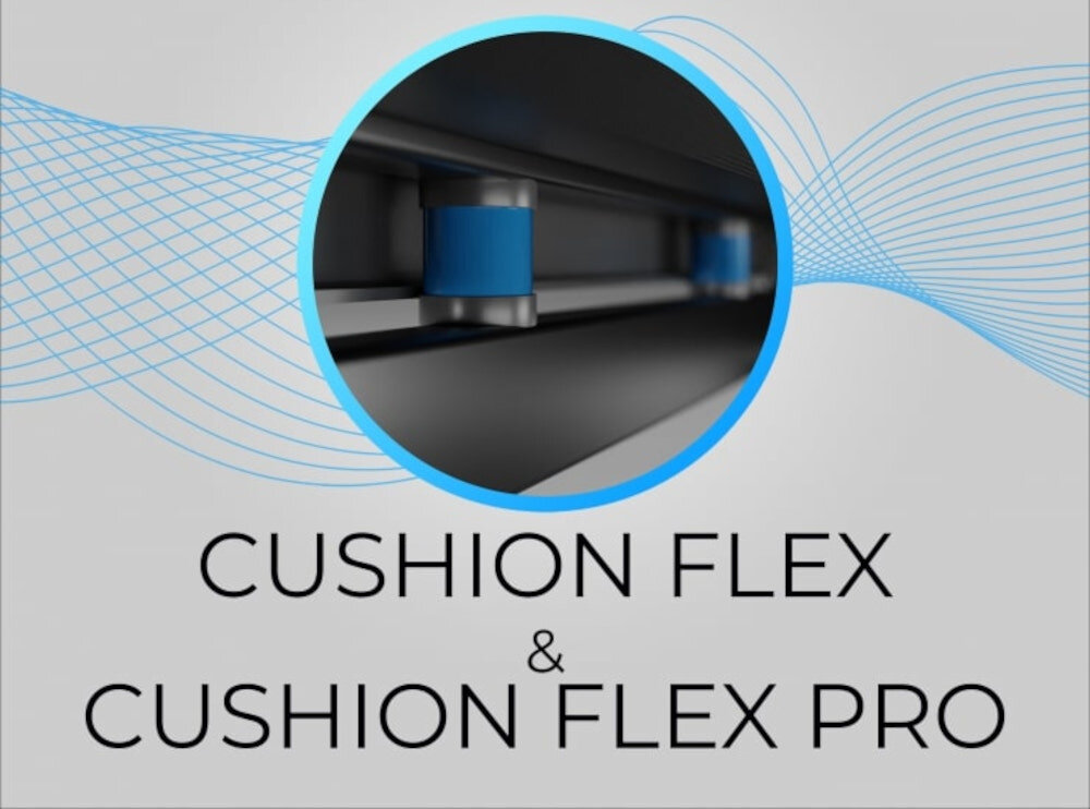 Bieżnia elektryczna MAXXUS RunMaxx 7.4 dwa skoordynowane systemy tlumiace drgania system Cushion-flex system Cushion-flex Pro tlumienie wstrzasow obciazenie do 130 kg