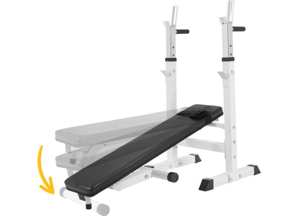 Ławka do ćwiczeń GORILLA SPORTS 3w1 2965 Biały lawka prosta pojedyncza konstrukcja regulacja kata nachylenia w 5 stopniach
