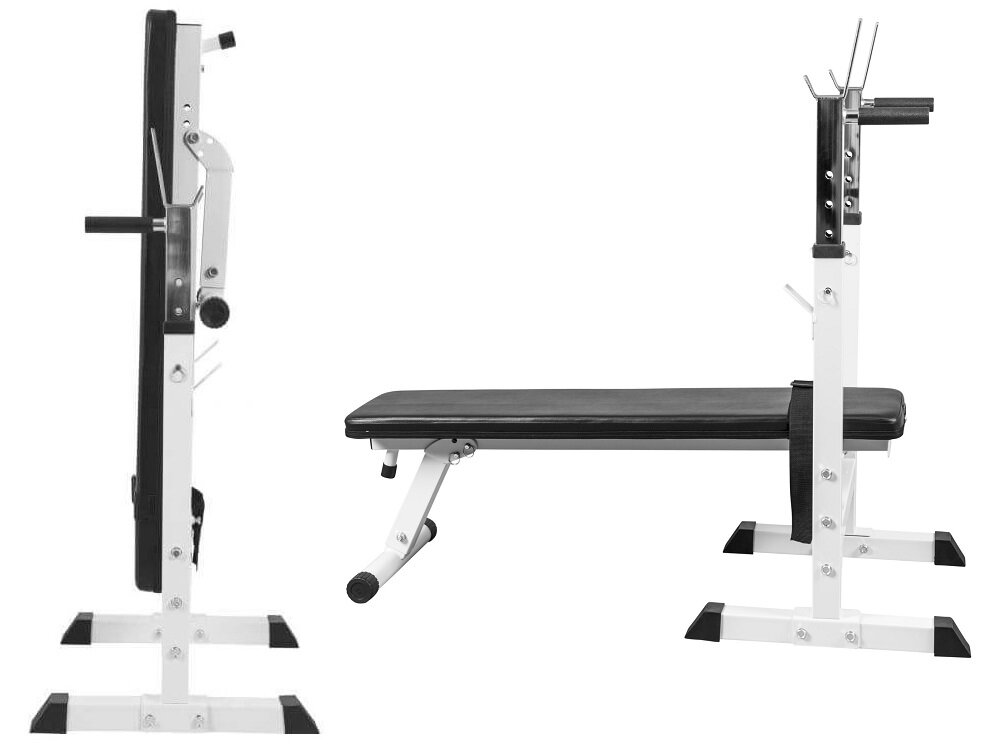 Ławka do ćwiczeń GORILLA SPORTS 3w1 2965 Biały do uzytku domowego skladana konstrukcja