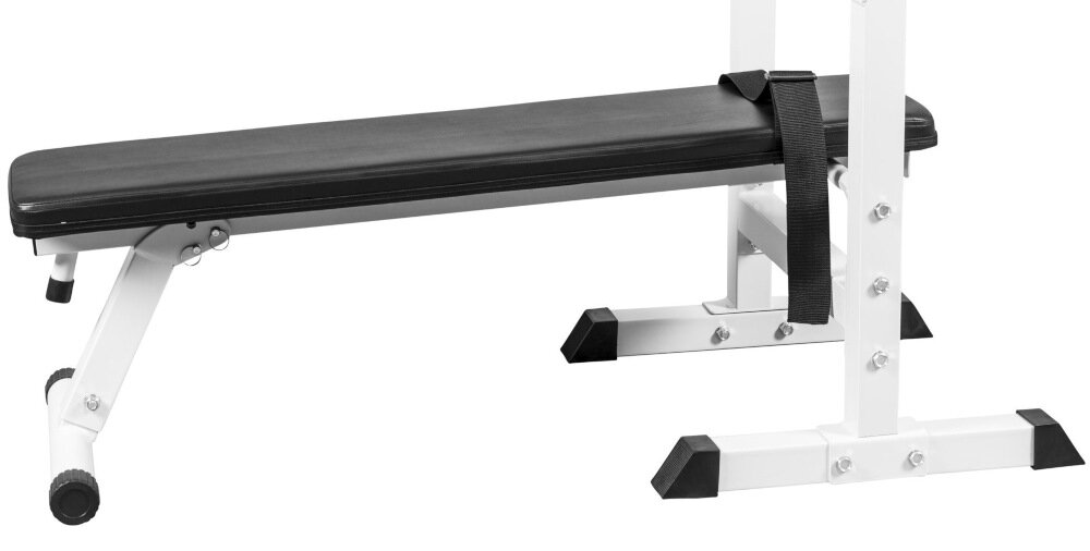 Ławka do ćwiczeń GORILLA SPORTS 3w1 2965 Biały nogi pokryte antyposlizgowym materialem stalowa konstrukcja