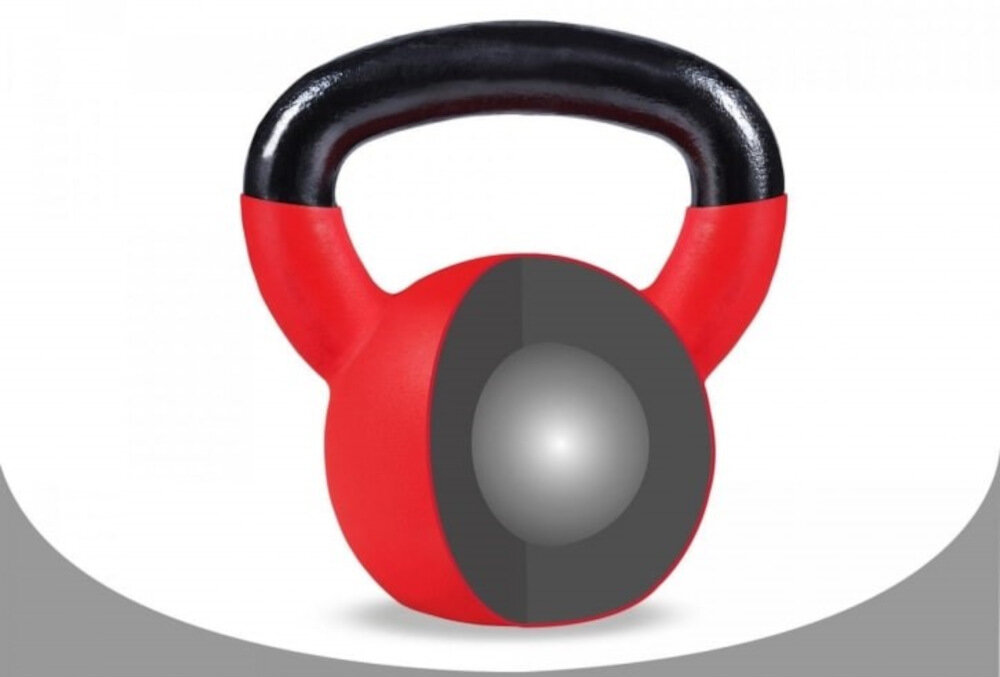Kettlebell GORILLA SPORTS 3454 2 kg z wysokiej jakosci zeliwa gumowa powloka