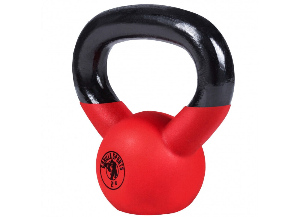 Kettlebell GORILLA SPORTS 3454 2 kg solidna konstrukcja latwe utrzymanie i przechowywanie wodoodpornosc