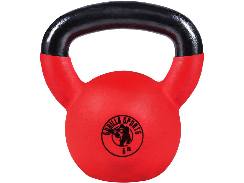 Kettlebell GORILLA SPORTS 3456 6 kg solidnie wykonany funkcjonalny przyrzad treningowy