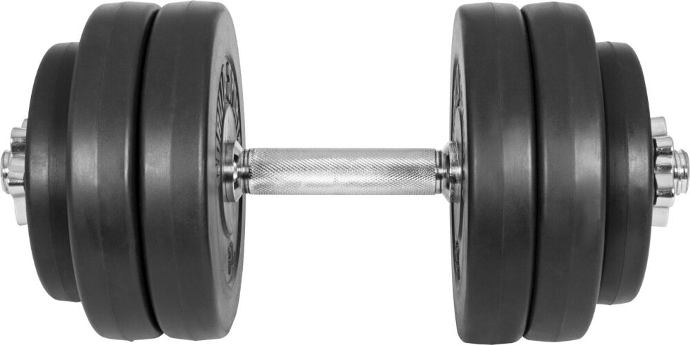 Zestaw hantli GORILLA SPORTS 2754 2 x 15 kg ergonomiczne uchwyty odpowiednio wyprofilowane uchwyty rowkowana powierzchnia zapobiega slizganiu sie dloni odpowiednio wywazoe hantle