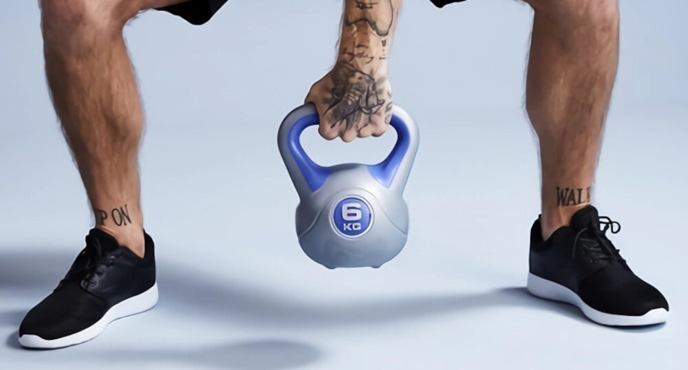 Kettlebell GORILLA SPORTS 2609 12 kg do treningow silowych funkcjonalnych plaski spod