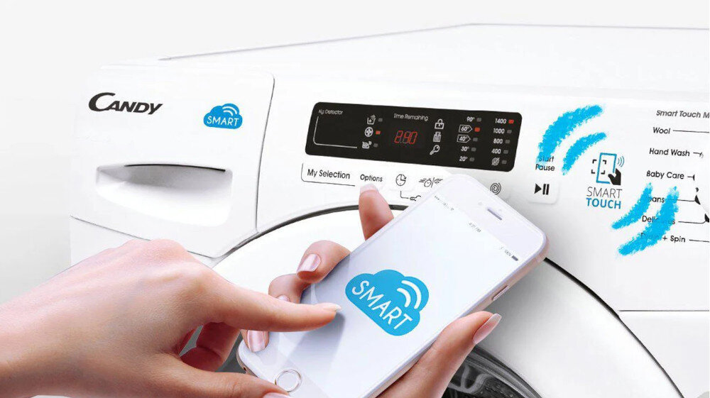 Pralka CANDY CSS4147TWMCE 1-S smart wyświetlacz łaczenie nfc wifi
