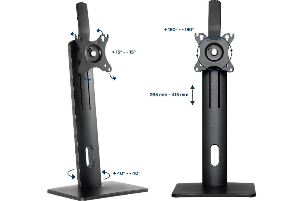Uchwyt do monitora GEMBIRD MS-D1-01 17-32 cali Przenośny, uchylny, obrotowy uchwyt