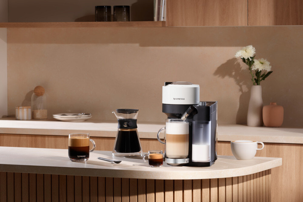 Ekspres DELONGHI Nespresso Vertuo Lattissima ENV300.W automatyczne wylaczenie czas bezczynnosc energia bezpieczenstwo
