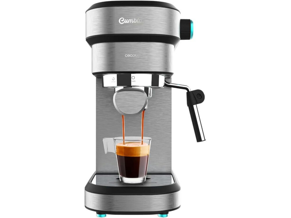 Ekspres CECOTEC Cafelizzia 890 Szary elegancja funkcjonalność stylowa konstrukcja szary kolor stal nierdzewna moc 1350 W ulubione napoje espresso cappuccino aromatyczny napar stylowy design elegancki dodatek w kuchni 