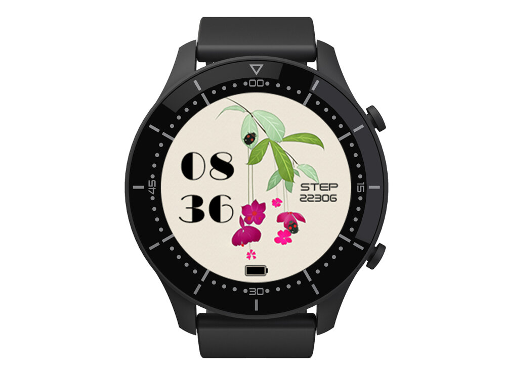 Smartwatch MEDIA-TECH Activeband Genua Czarny ekran bateria czujniki zdrowie sport pasek ładowanie pojemność rozdzielczość łączność sterowanie krew puls rozmowy smartfon aplikacja