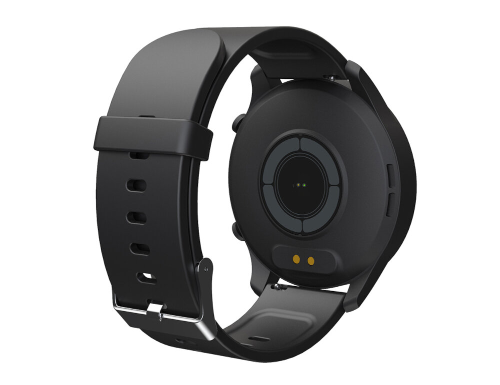 Smartwatch MEDIA-TECH Activeband Genua Czarny ekran bateria czujniki zdrowie sport pasek ładowanie pojemność rozdzielczość łączność sterowanie krew puls rozmowy smartfon aplikacja