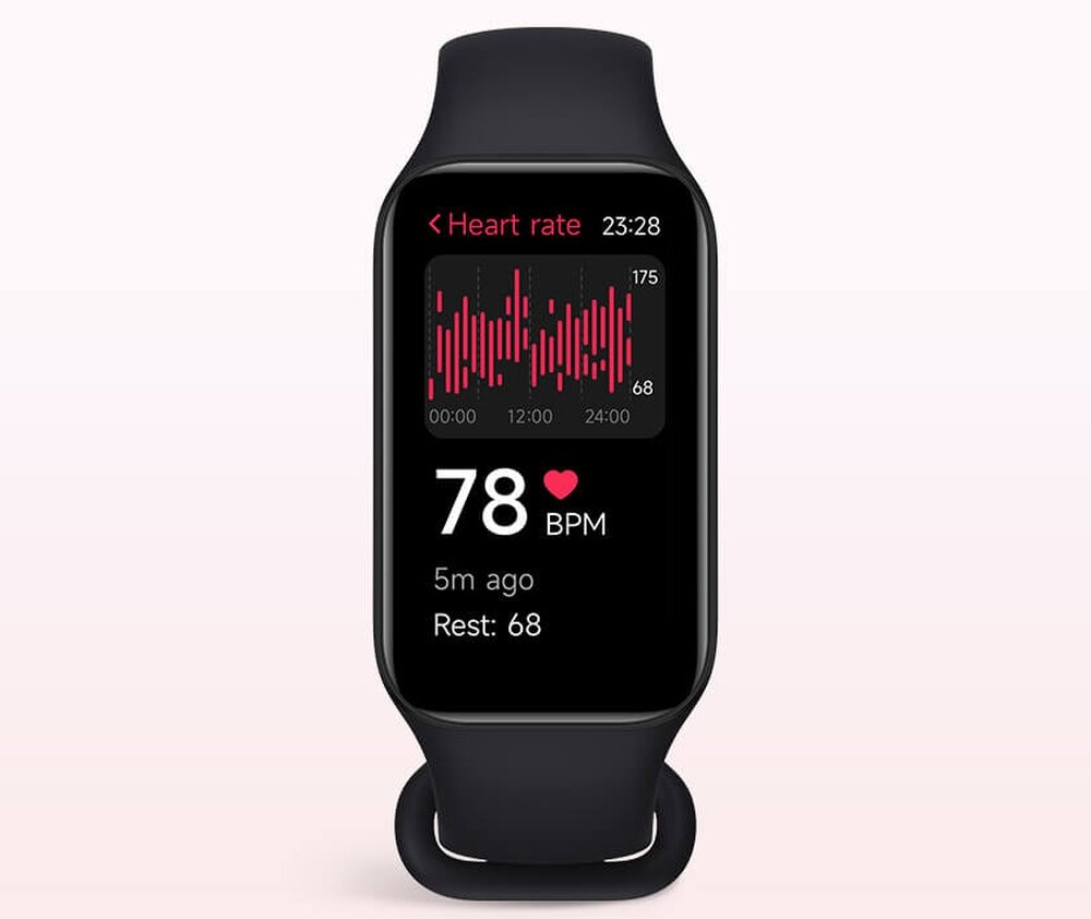 Smartband XIAOMI Mi Band 8 Active ekran bateria czujniki zdrowie sport pasek ładowanie pojemność rozdzielczość łączność sterowanie krew puls rozmowy smartfon aplikacja