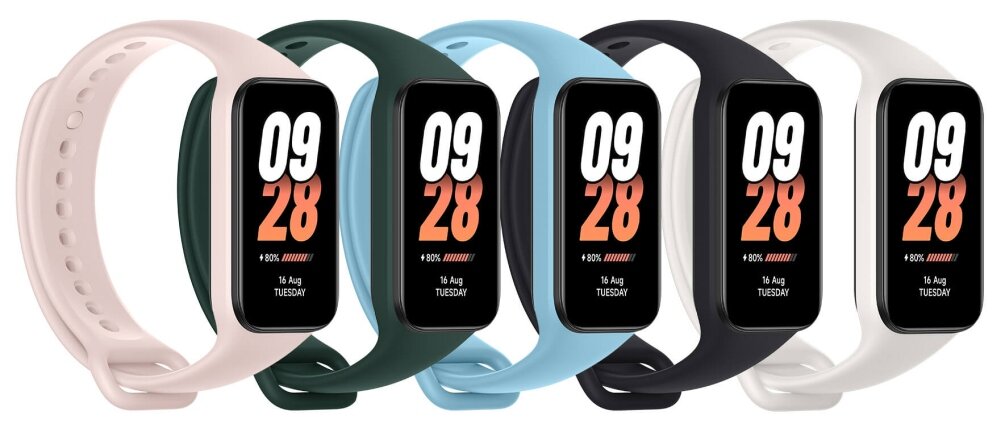 Smartband XIAOMI Mi Band 8 Active ekran bateria czujniki zdrowie sport pasek ładowanie pojemność rozdzielczość łączność sterowanie krew puls rozmowy smartfon aplikacja