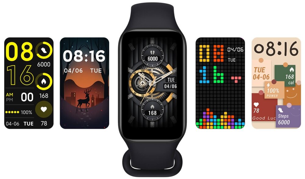 Smartband XIAOMI Mi Band 8 Active ekran bateria czujniki zdrowie sport pasek ładowanie pojemność rozdzielczość łączność sterowanie krew puls rozmowy smartfon aplikacja