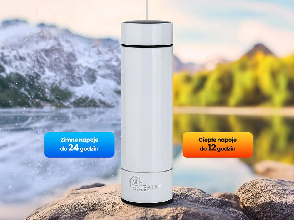 Kubek termiczny EXTRALINK Smart Travel Mug Srebrny 500 mlUtrzymuje ciepło i chłód Podwójne ścianki ze stali nierdzewnej ciepło nawet do 12 chłód do 24 godzin