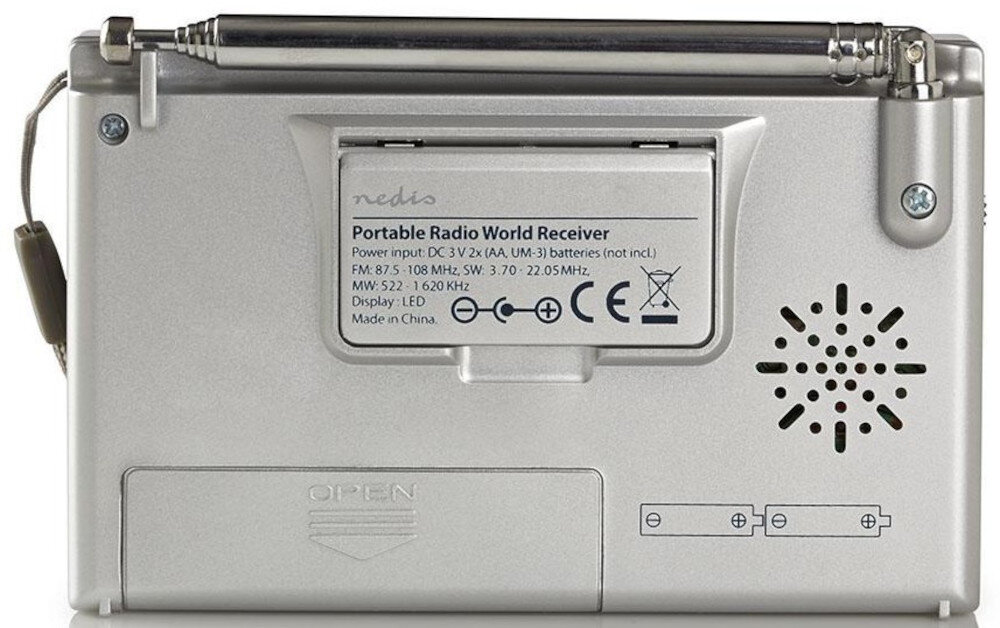 Radio NEDIS RDWR1000GY zasilanie sieciowe i bateryjne
