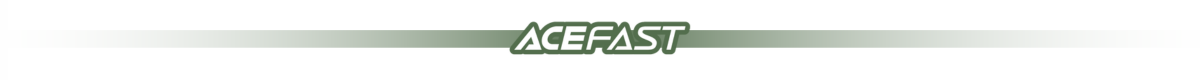 Logo z napisem \'ACEFAST\' na tle z gradientem w odcieniach zieleni.