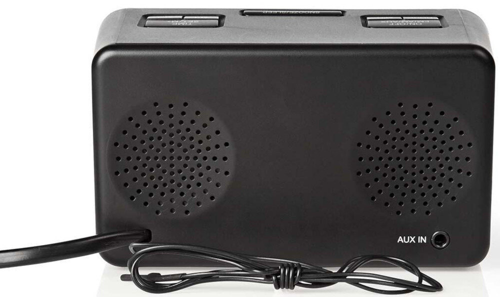 Radiobudzik NEDIS CLAR002BK podwójny alarm