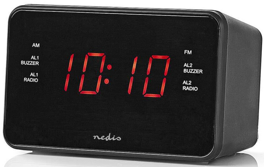 Radiobudzik NEDIS CLAR002BK funcje uśpienia i drzemki