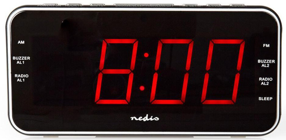 >Radiobudzik NEDIS CLAR004BK wyświetlacz LED