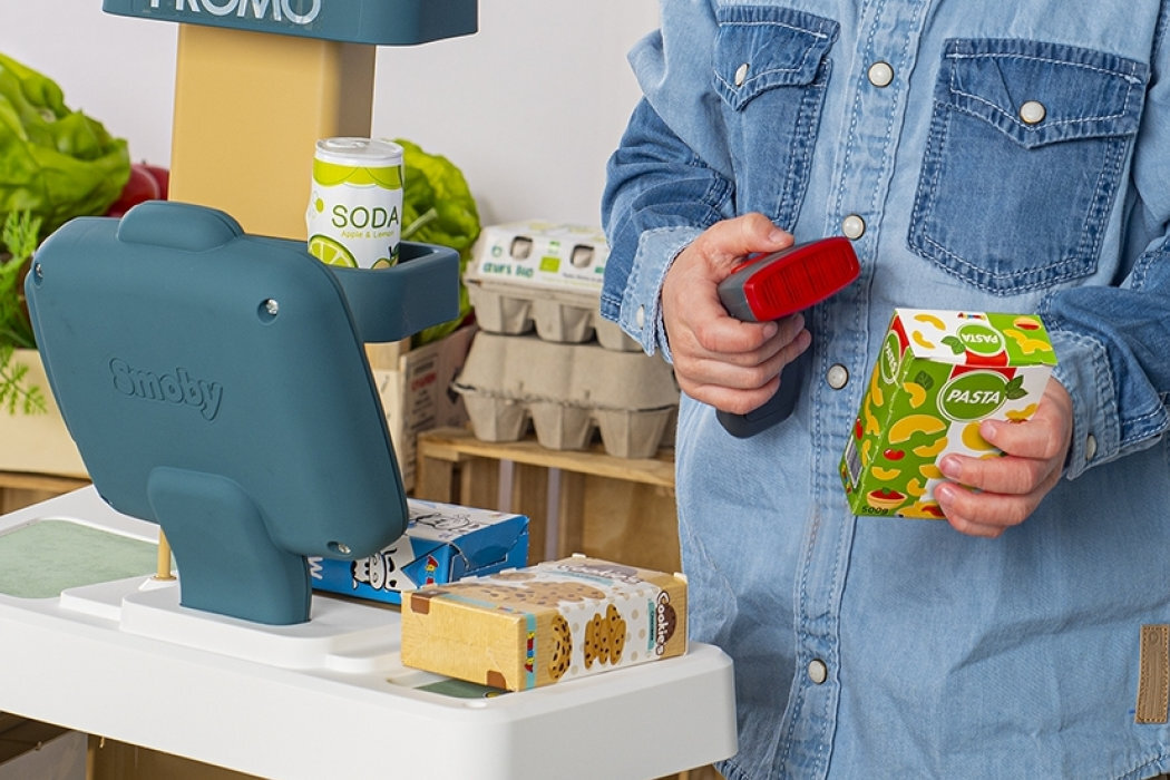 Zabawka market z wózkiem SMOBY 7600350230 zabawa nauka wyposażenie skaner wózek