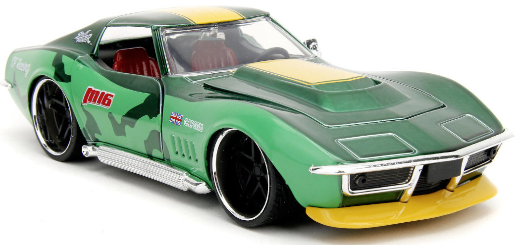 Samochód JADA TOYS Street Fighter 1969 Chevrolet Corvette Stingray ZL1 + figurka zabawa ruchomy jazda przygoda realizm