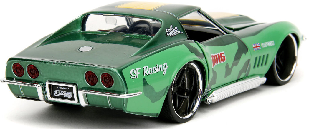 Samochód JADA TOYS Street Fighter 1969 Chevrolet Corvette Stingray ZL1 + figurka zabawa ruchomy jazda przygoda realizm