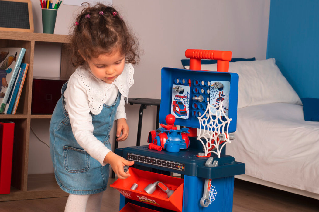 Zabawka warsztat SMOBY Spidey i jego niesamowici przyjaciele 7600360700 zabawa wyposażenie realizm nauka rozwój