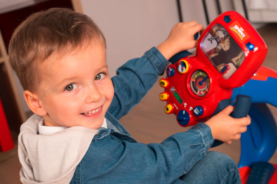 Zabawka symulator jazdy SMOBY Spidey i jego niesamowici przyjaciele V8 Driver 7600370218 wyposażenie zabawa nauka kosmos latanie astronauta