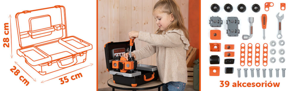 Zabawka walizka z narzędziami SMOBY Black Decker 7600360904 marka smoby