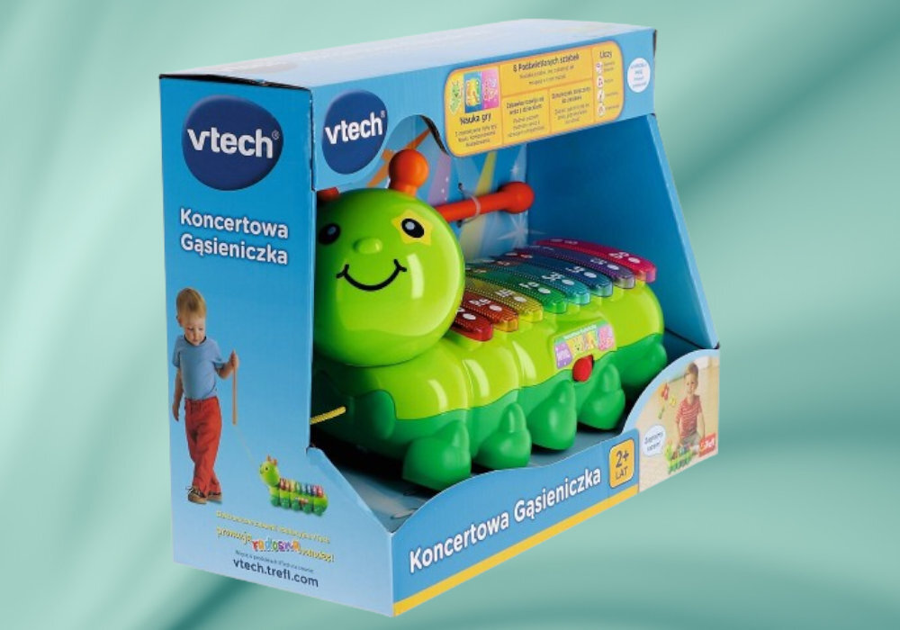 Zabawka interaktywna VTECH Koncertowa Gąsieniczka zaufanie zabawa śmiech rozwój