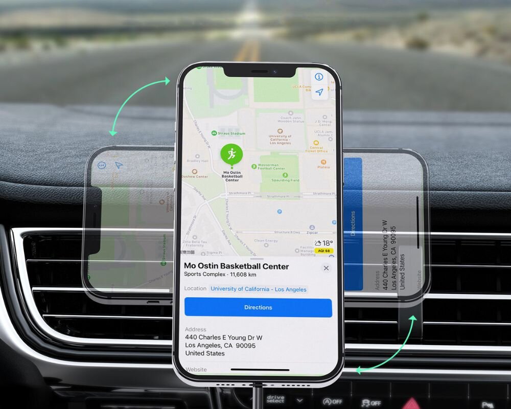 Uchwyt na telefon ACEFAST D16 Szary uchwyt samochodowy na smartfon uchwyt na kratkę do samochodu uchwyt na smartfon do nawiewu uchwyt acefast d3 magnetyczny uchwyt na smartfon