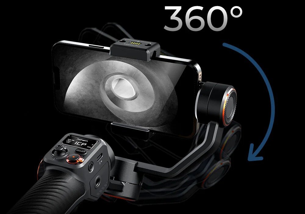 Gimbal HOHEM iSteady M6 Kit obracanie zakres tryb ruch