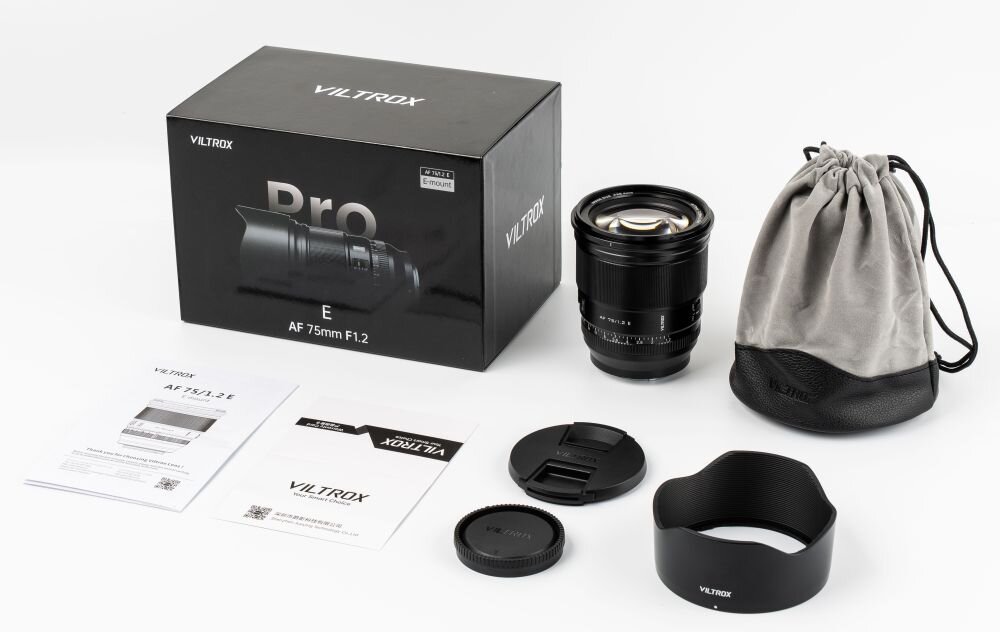 Obiektyw VILTROX AF 75mm F1.2 ogniskowa przysłona ostrość pierścienie optyka soczewki powłoki montaż bagnet światło jasność zoom filtry waga