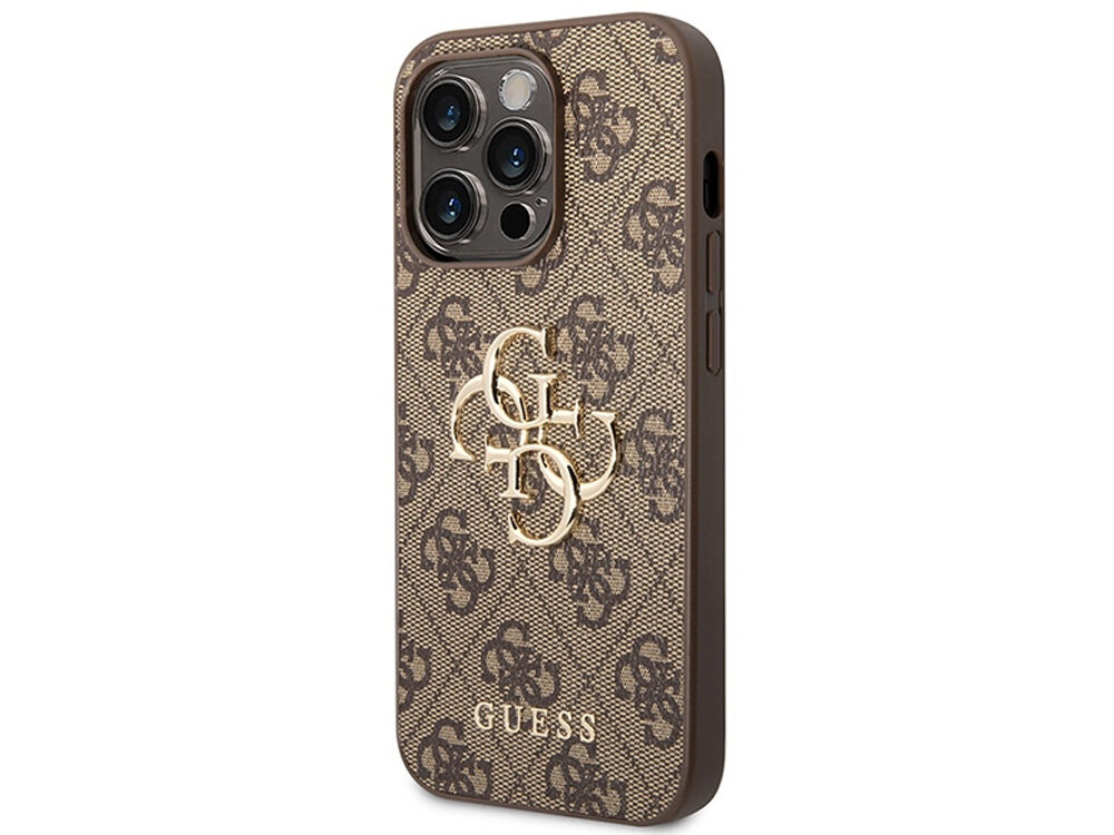 GUESS 4G Big Metal Logo złotym logo marki Guess luksusowego charakteru wzornictwo i wysoka jakość - etui od boku