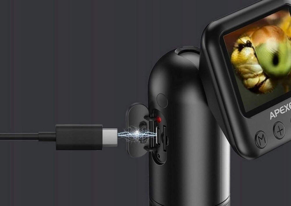 Mikroskop cyfrowy APEXEL MS003 20-100x akumulator czas działania ładowanie port materiały