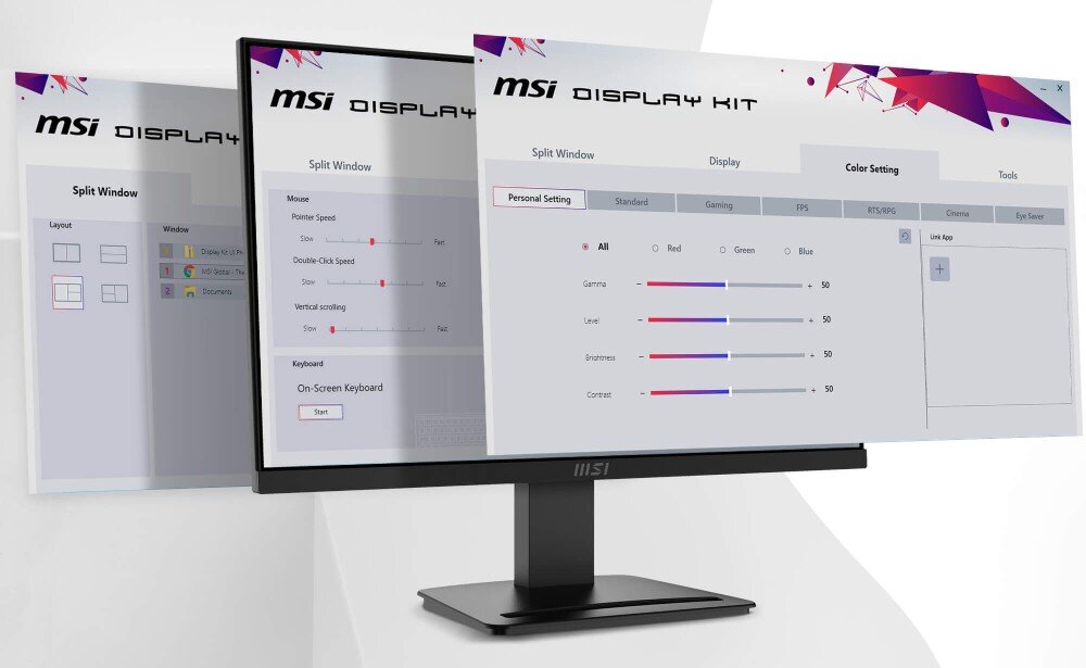 Monitor MSI Pro MP2412 23.8 1920x1080px 100Hz 1 ms [MPRT] aplikacja funkcje narzędzia