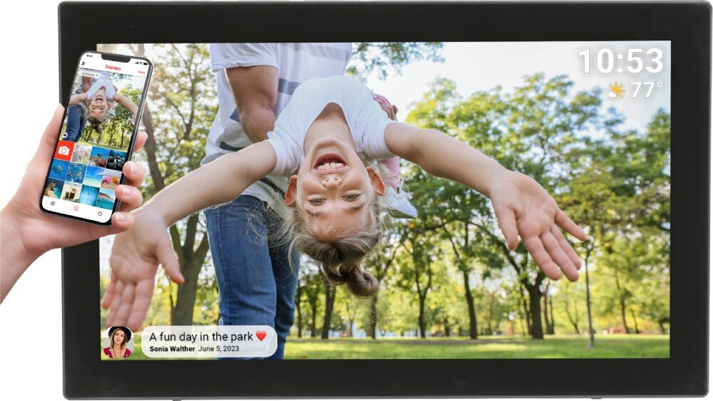 Ramka cyfrowa DENVER Frameo PFF-2160 Czarny aplikacja łączność Wi-Fi