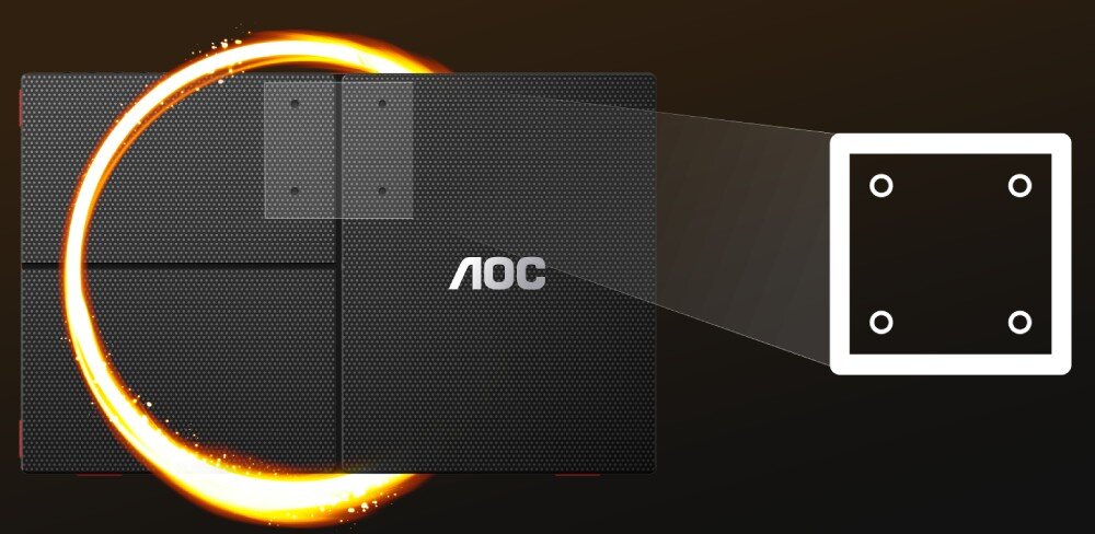 Monitor AOC 16G3 15.6 1920x1080px IPS 144Hz 4 ms [GTG] podstawa ergonomia VESA