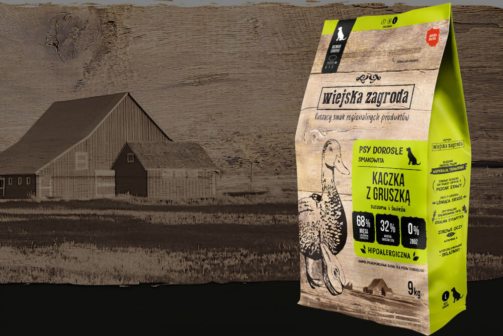 Karma dla psa WIEJSKA ZAGRODA Kaczka z gruszką L 9 kg naturalne składniki