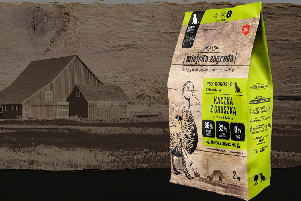 Karma dla psa WIEJSKA ZAGRODA Kaczka z gruszką L 2 kg naturalne składniki