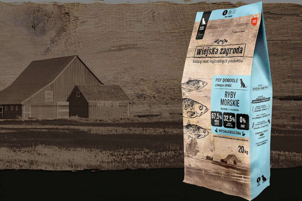 Karma dla psa WIEJSKA ZAGRODA Ryby morskie S 20 kg naturalne składniki
