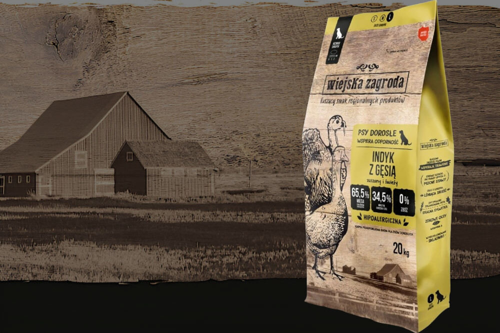 Karma dla psa WIEJSKA ZAGRODA Indyk z gęsią L 20 kg naturalne składniki