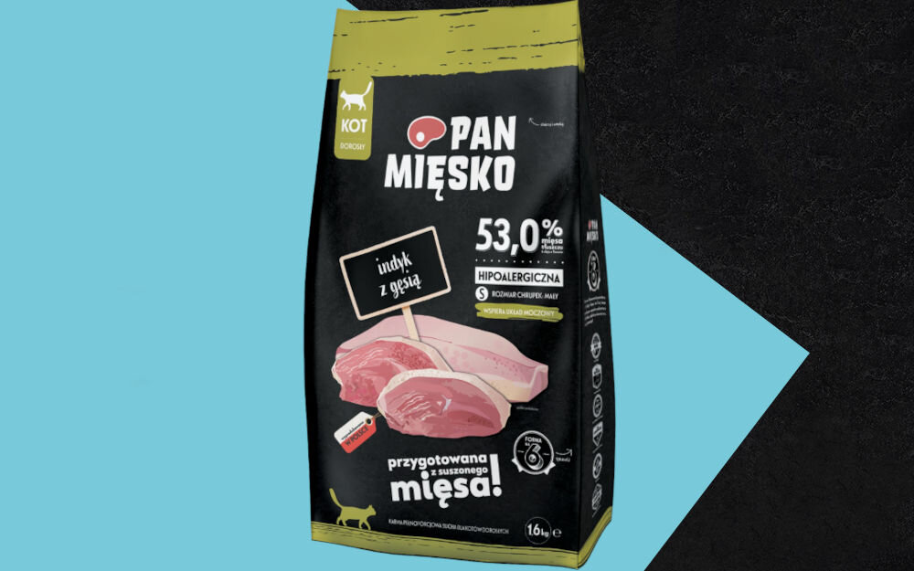 Karma dla kota PAN MIĘSKO Indyk z gęsią S 1,6 kg naturalne składniki