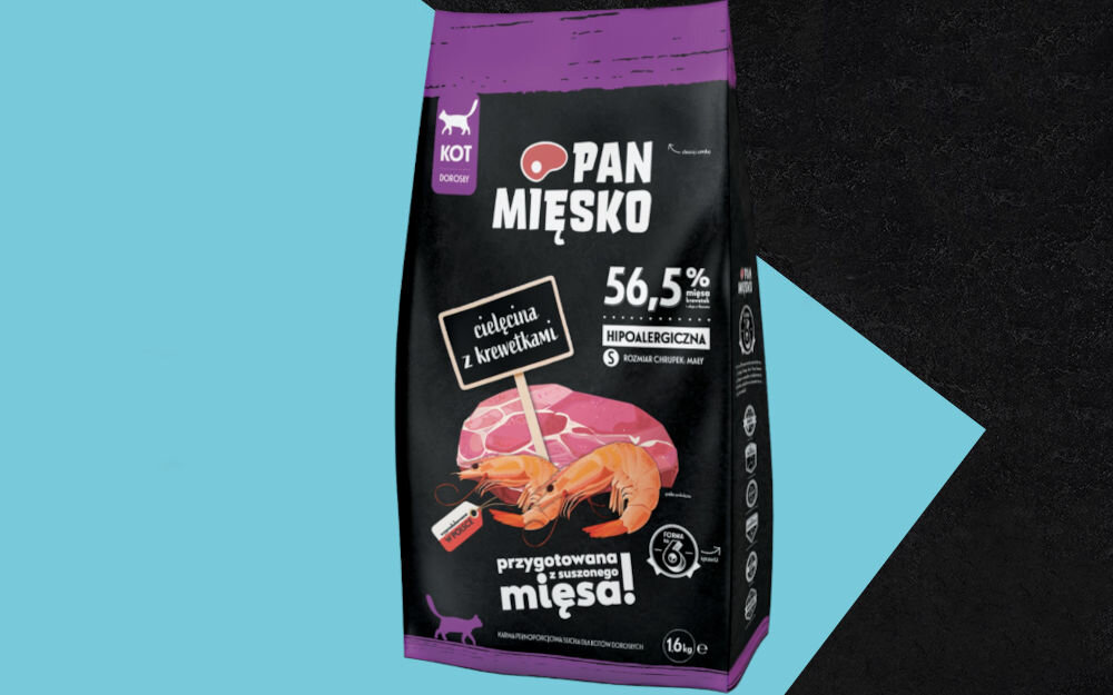 Karma dla kota PAN MIĘSKO Cielęcina z krewetkami 1,6 kg naturalne składniki