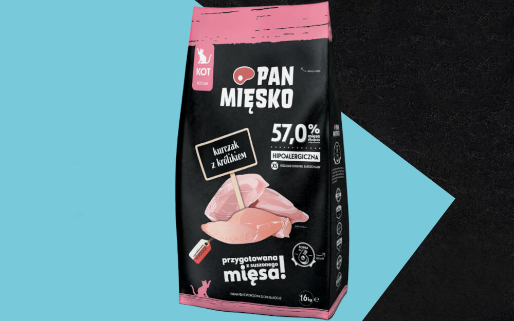 Karma dla kota PAN MIĘSKO Kurczak z królikiem 1,6 kg naturalne składniki