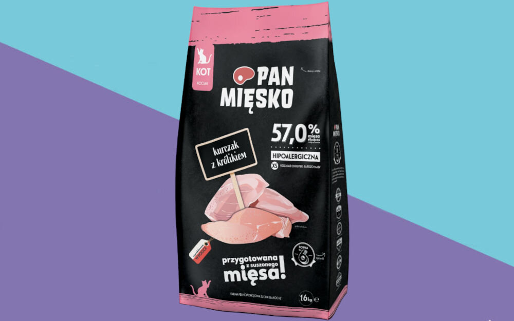 Karma dla kota PAN MIĘSKO Kurczak z królikiem 1,6 kg dawkowanie analiza sklad